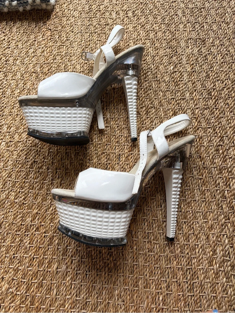 Pleaser White Patent Platform High Heels